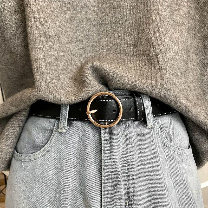 Chic Vintageinspired Belt With Durable Pu Material And Stylish Buckles For Trendy Looks