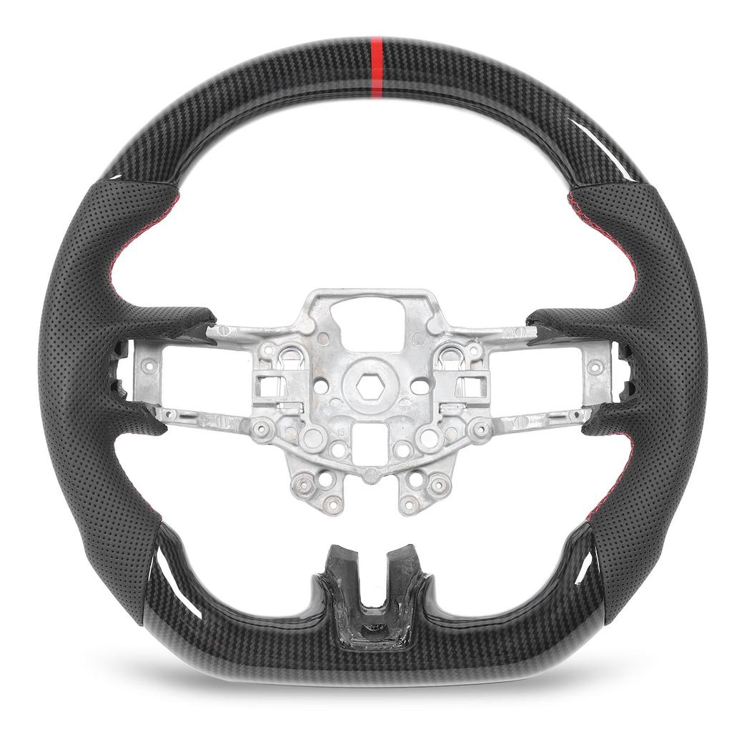 Hydro Dip Carbon Fiber Look Steering Wheel Perforated Leather For Mustang V6 EcoBoost GT Shelby 2015‑2017