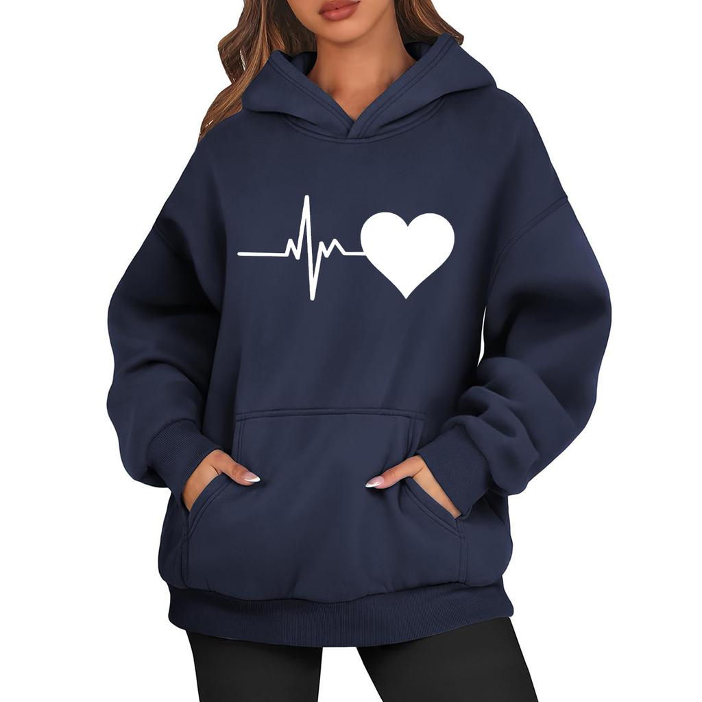 Womens Hoodies Oversized Sweatshirts Long Sleeve Casual Pullover Hooded Sweatshirt Tops