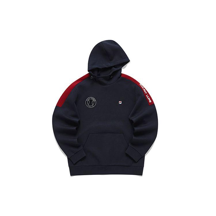 

FILA Athletics Logo Embroidered Color Block Sports Hoodie Men hoodies Royal-Blue A11M143213F-NV XXL