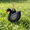 Keychain Pendant Gradient Swan Shape Bag Pendant with Metal Buckle Imitation Leather Access Card