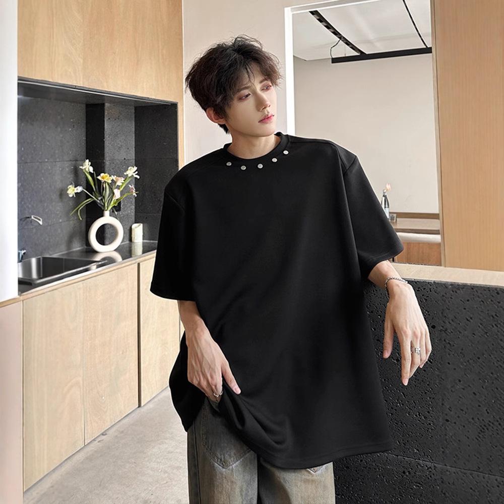 

Мужская футболка 250 г с маленьким воротником, металлической пряжкой и подплечниками - Тяжелая, Дизайн высокого класса M