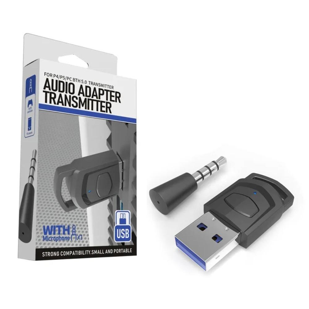 Bluetooth Audio Adapter Kabelloser Kopfhörer Adapter Empfänger für PS5/PS4 Spielkonsole PC Headset 2 in 1 USB 5.0 Audio Sender