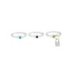 SHIXIN 3Pcs/Set Luxury Colorful Rhinestones Stackable Finger Ring for Women Retro Elegent Letter Pendant Ring Party Jewelry Gift