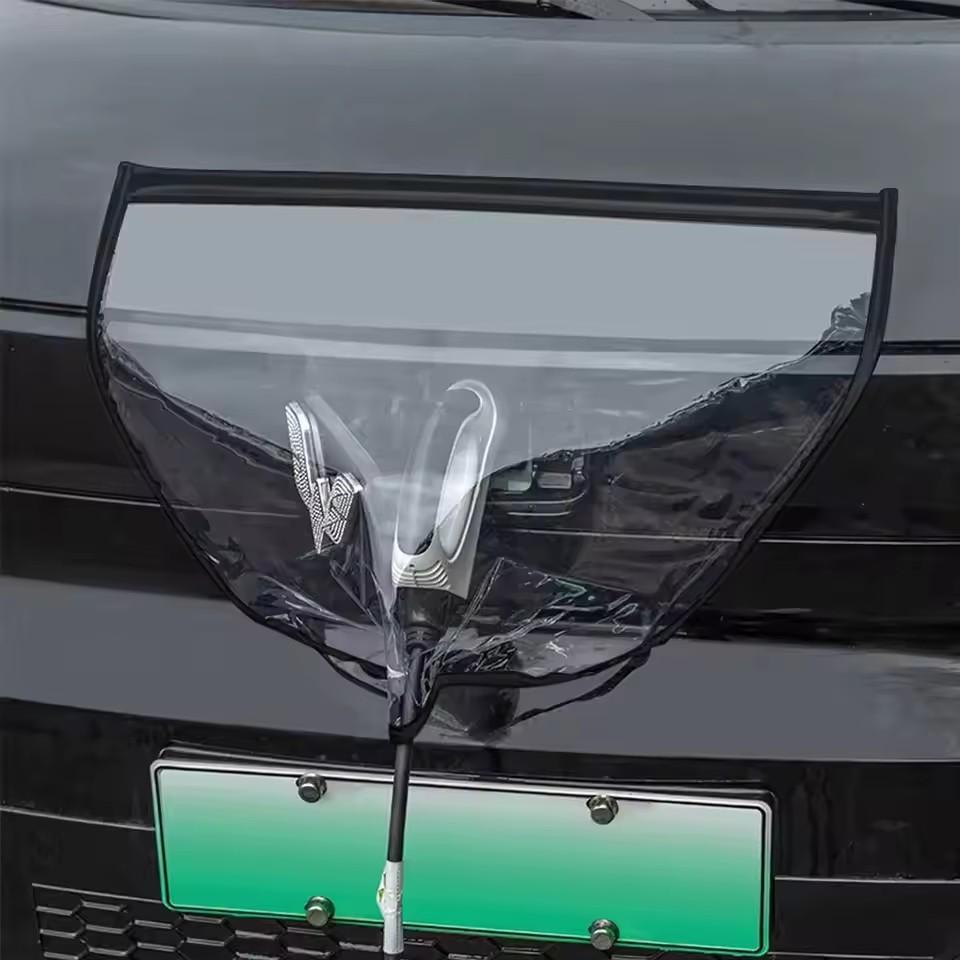 Car Charging Port Rain Shelter Waterproof Outdoor Charger Gun Protector EV Magnet Transparent Covers Car Accessories