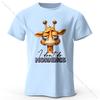 Summer Round Neck 3D Cartoon Giraffe Printed Top Fashionable Casual Short Sleeved Children's Boy T-shirts