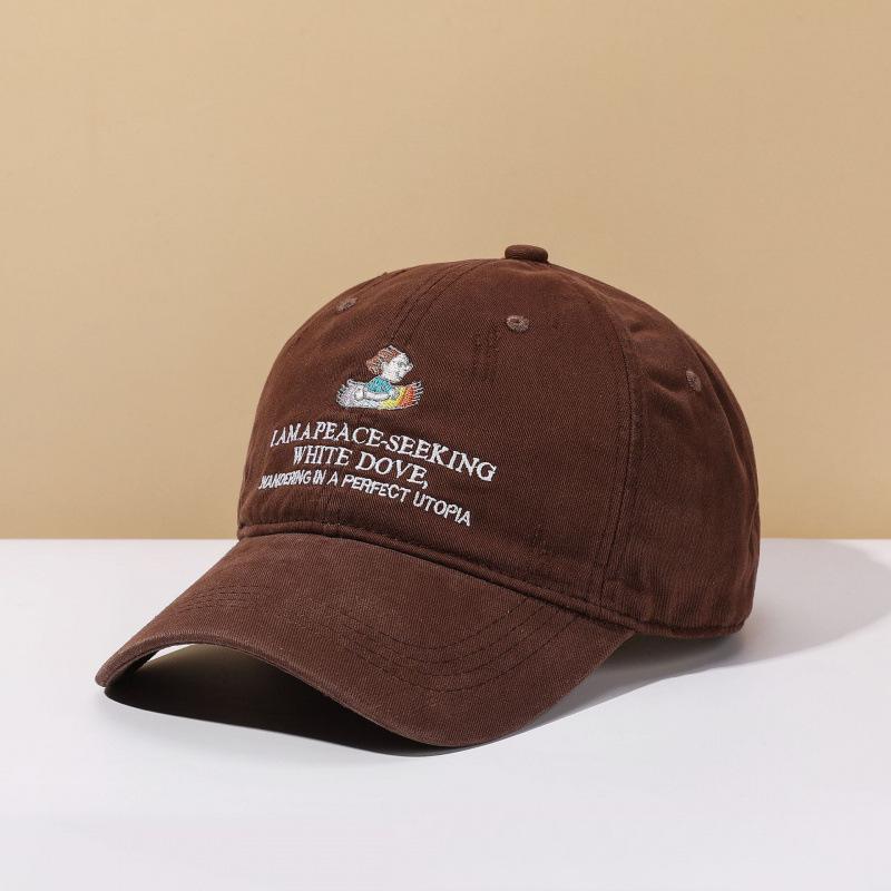 Spring And Summer Cartoon Small Embroidery Design Soft Top Baseball Cap Sunshade Sun Hat Japanese Peaked Cap