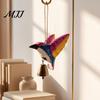 Eco Friendly Hanging Ornament Hand Carved Wooden Bird Wind Chime, Rustic Bell Decor Handmade Hummingbird Chimes with Rope, Wood Pendant for