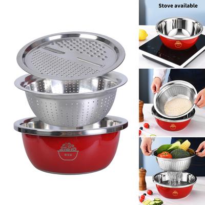 Multifunktionale Edelstahlspüle mit Verdickungsdesign Lebensmittrabtropfschüssel mit Deckel für effiziente Küchennutzung