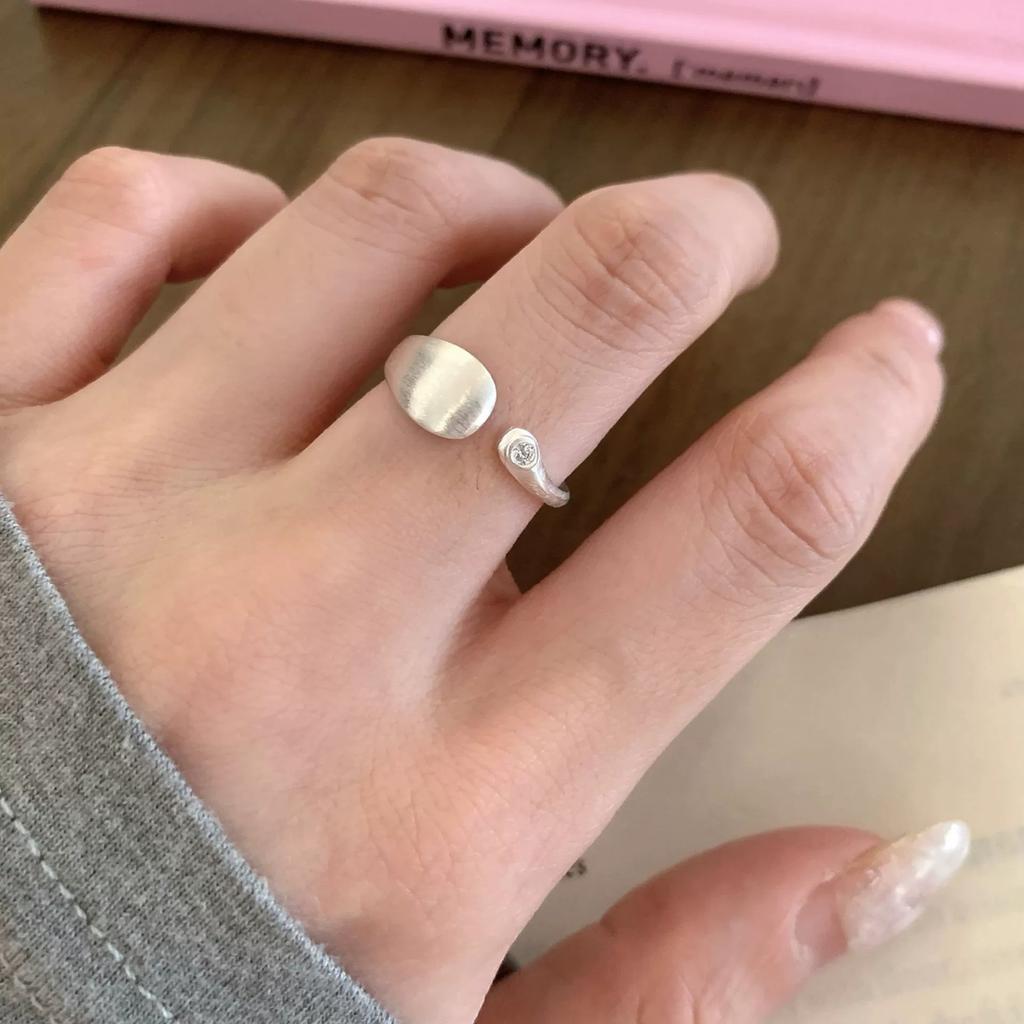 Korean Fashion Star Geometric Silver Color Open Rings For Women Girls Trendy Party Aesthetic Jewelry Y2K Harajuku Accessories