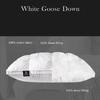 1PC Luxury White Goose Down Pillows Down-proof King Queen 100% Cotton Bedding 3D Style Rectangle Pillow for You Lover Gift
