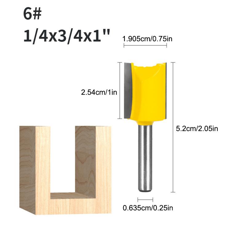 1/4 Shank Straight Bit Tungsten Carbide Single Double Flute Router Bit Wood Milling Cutter For Woodwork