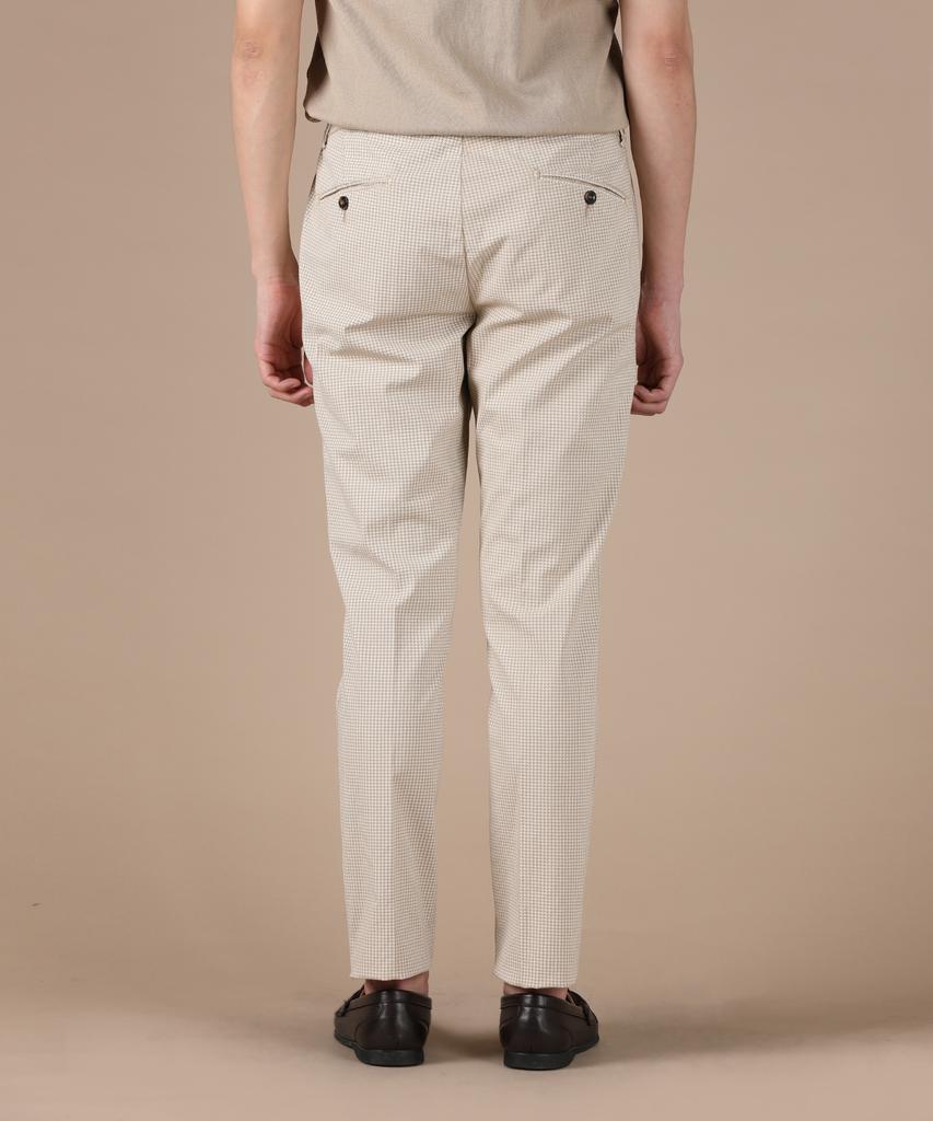 PANICALE Beige Elastic Cotton Pants