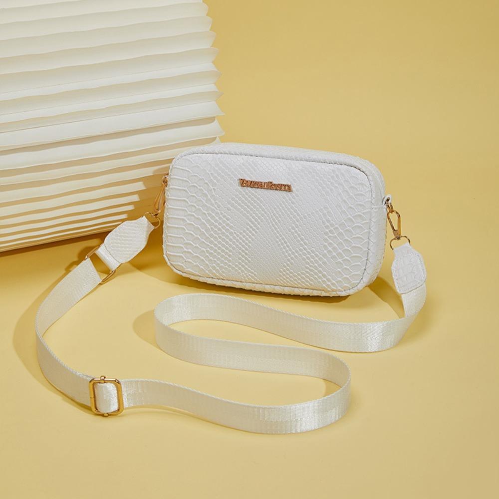 

Fashion PU Leather Shoulder Messenger Bag Solid Color Large Capacity Leather Handbags Multifunctional Mini Phone Bag Women Girls білий