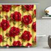 Luxury Red Rose Shower Curtain Floral Printed Fabric Bathing Room Decor Polyester Waterproof Wall Hanging Perfect Wedding Gift D