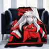 Fox Samurai Japanese Anime Coral Fleece Plush Throw Blanket Inuyashas Blanket for Bed Couch Ultra-Soft Quilt,