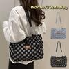 Plaid Women's Tote Bag Beggar Style Commuting Bags Korean Denim Shoulder Bags  Ladies