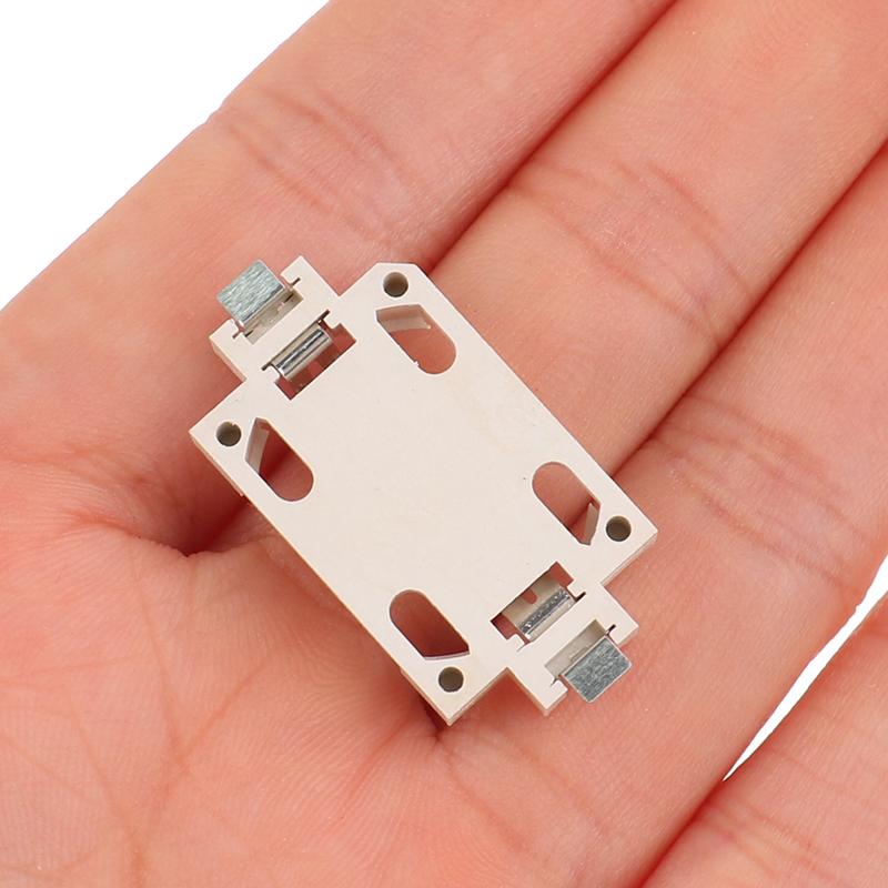 10Pcs White Housing Gold-Plated Tin-Plated Button Battery Holder For Cr2032 Cr2025 Bs-6 Smd Button Battery Holder Socket Cases