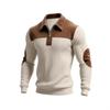 2026 Autumn and Winter Men's Xiyin Explosive Style Men's Retro Fashion Contrast Color Long Sleeve Half-Zip Henley