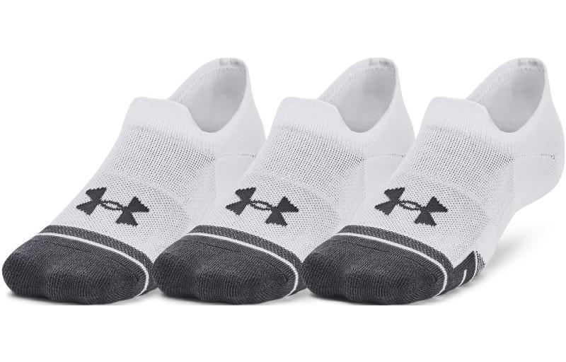 Under Armour Performance Tech No Show Socks Unisex 3 Pack White 1379502-100 L