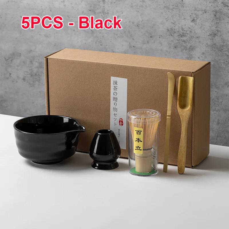 4 5 6 PCS Bamboo Matcha Whisk Set Ceramic Tea Bowl Traditional Japanese Tea Making Tools Home Kitchen Accessories Gift
