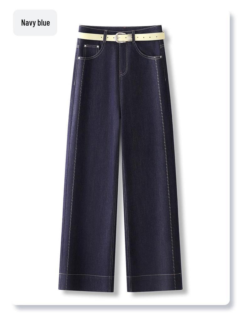2025 Women's Yellow High Waist Straight Leg Jeans - Slimming, Cropped, Loose Fit for Spring/Autumn