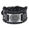 Pirate Vintage Bracelet Compass Men's Wide Bracelet Leather Bracelet