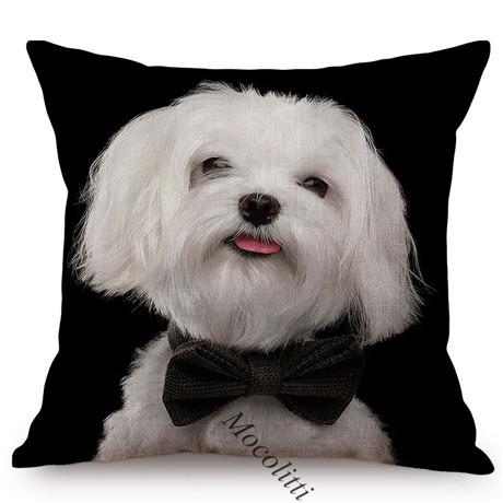 Pet Dog Portrait Print Sofa Throw Pillow Case Dachshund Terrier Samoyed Living Room Chair Decoration Cushion Cover Cojines