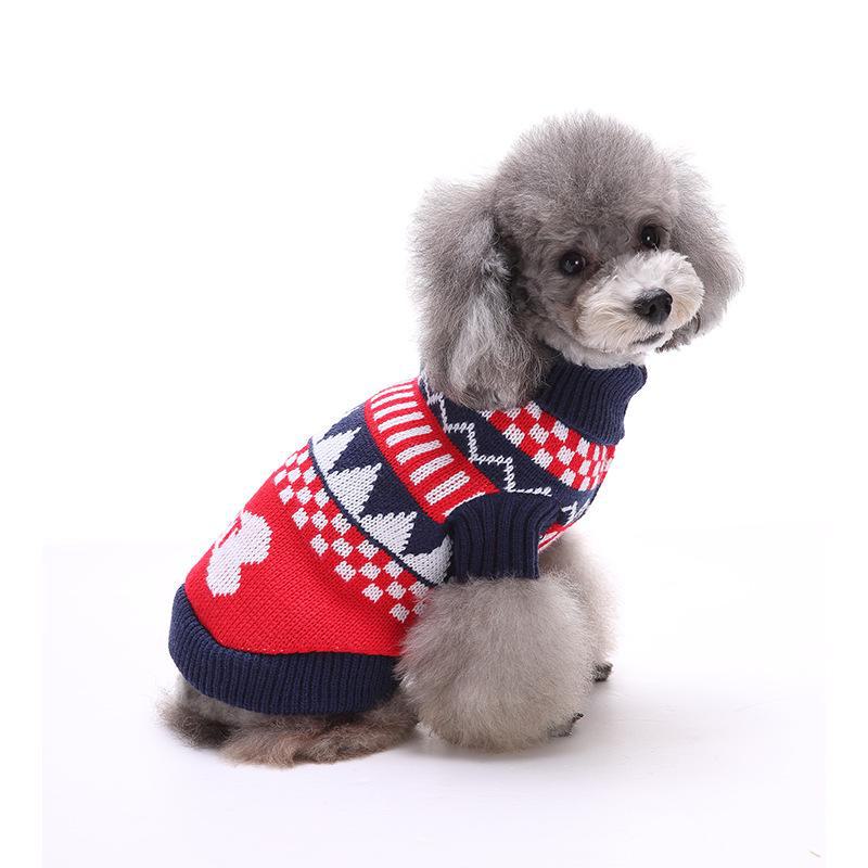 Festive Dog Sweaters: Snowflake, Christmas, Halloween, and Elk Designs