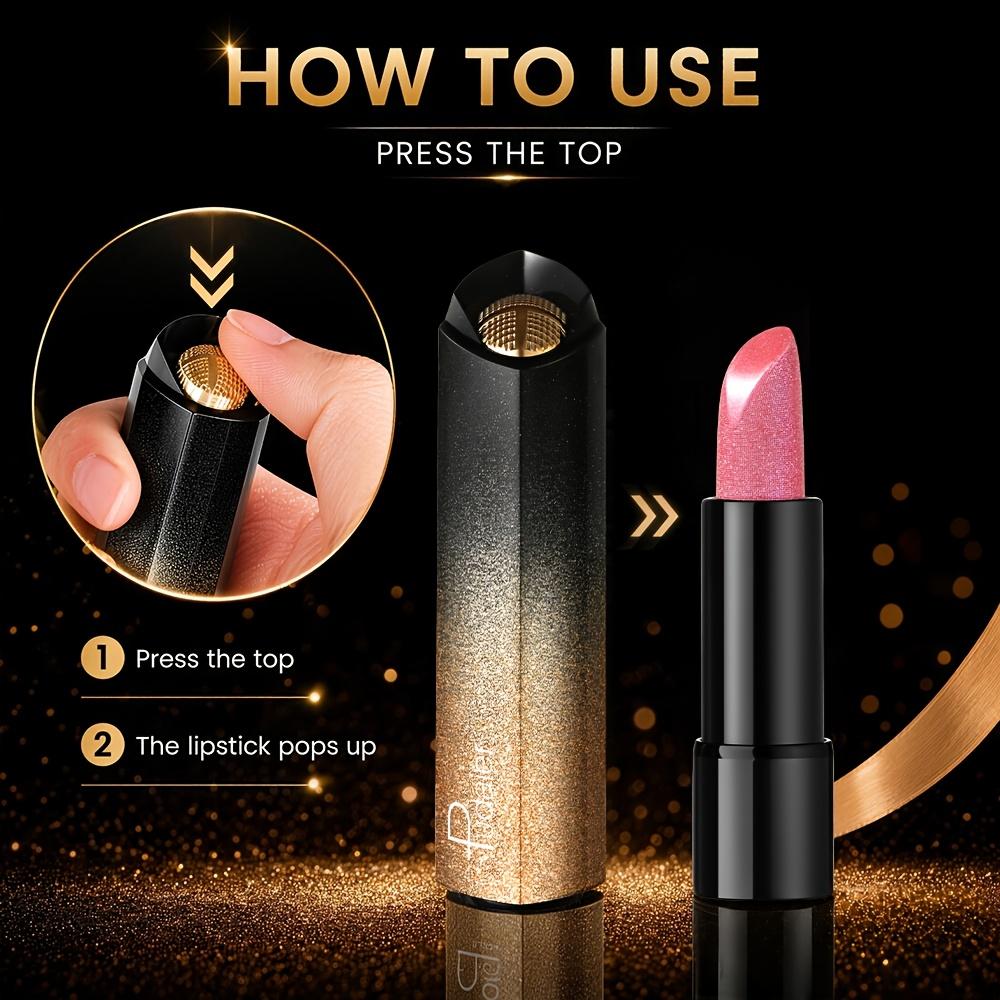 Rossetto Perlescente con Brillantezza Fine, ad Alto Lucido, Facile da Colorare, Lunga Tenuta, Facile da Colorare, Idratante, Effetto Cremoso e Liscia