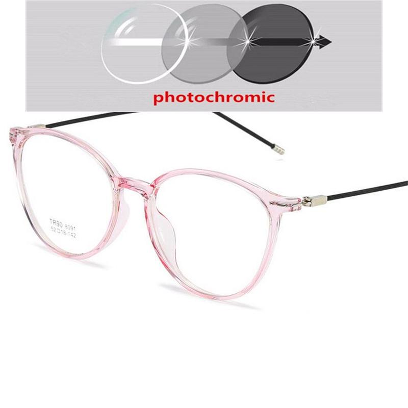 Transparent Gray Oval Nearsighted Glasses Ultralight  Steel Wire Leg Prescription Eyeglasses Diopter 0 -0.5 -1.0 To -6.0