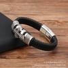 Men Simple Leather Braided Bracelet Alloy Accents European American Style Cross Fashion Alloy Bracelet