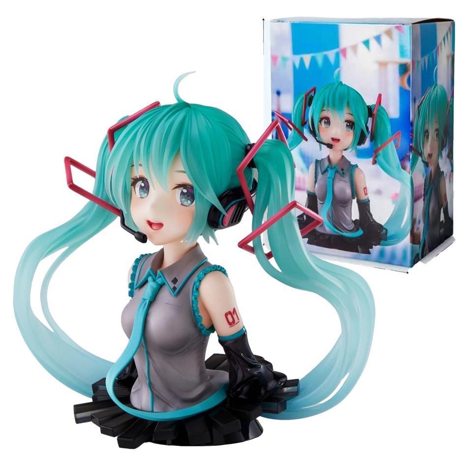 11cm Fashion Hatsune Miku Anime Figure Bust Hatsune Miku Action Figures Kawaii Girl Figurine PVC Collection Model Toys