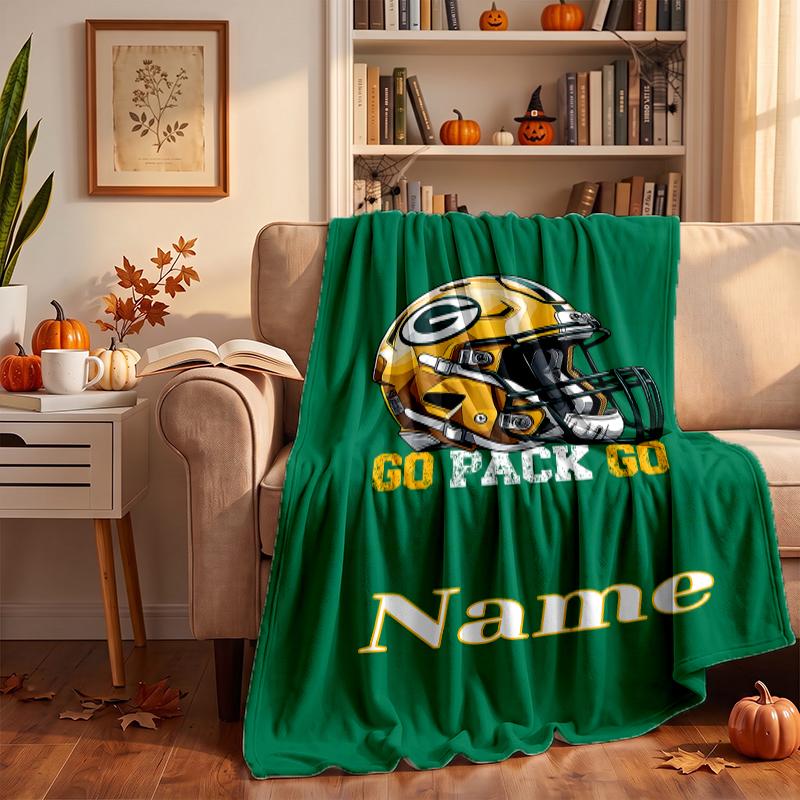 Green Bay Packers Custom Flannel Blankets Soft Warm Cozy Throws for Home Decor Holiday Gifts