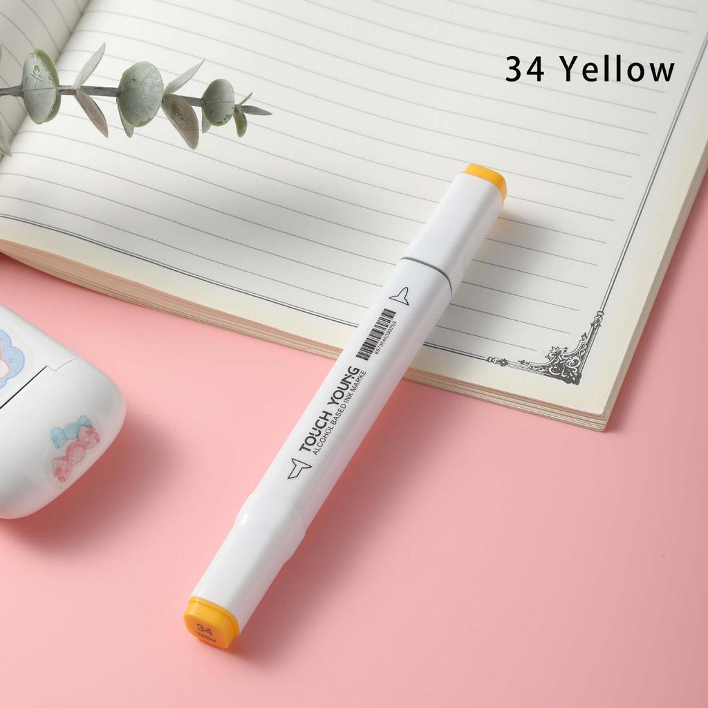 6th Gen Double Tip White Square Barrel Oil-Based Marker for Drawing & Hand-Painting