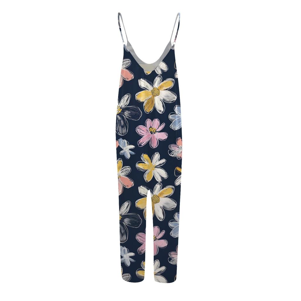 Damen Jumpsuit Bedruckter lässiger lockerer Jumpsuit