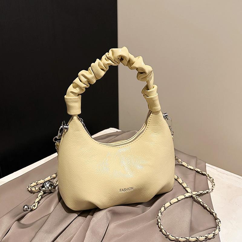 Premium red bag women's new versatile chain messenger bag exquisite pleated handbag