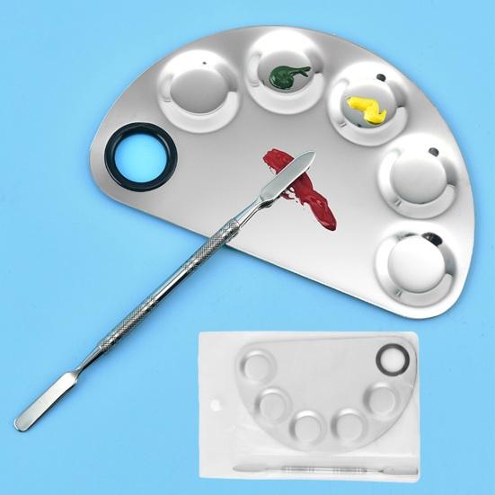 Paleta de machiaj Paleta de amestecare a pigmentilor pentru machiaj profesional din oțel inoxidabil pentru amestecarea accesoriilor