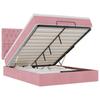 Ottoman Bed with Mattress Pink 140x190 Cm Velvet