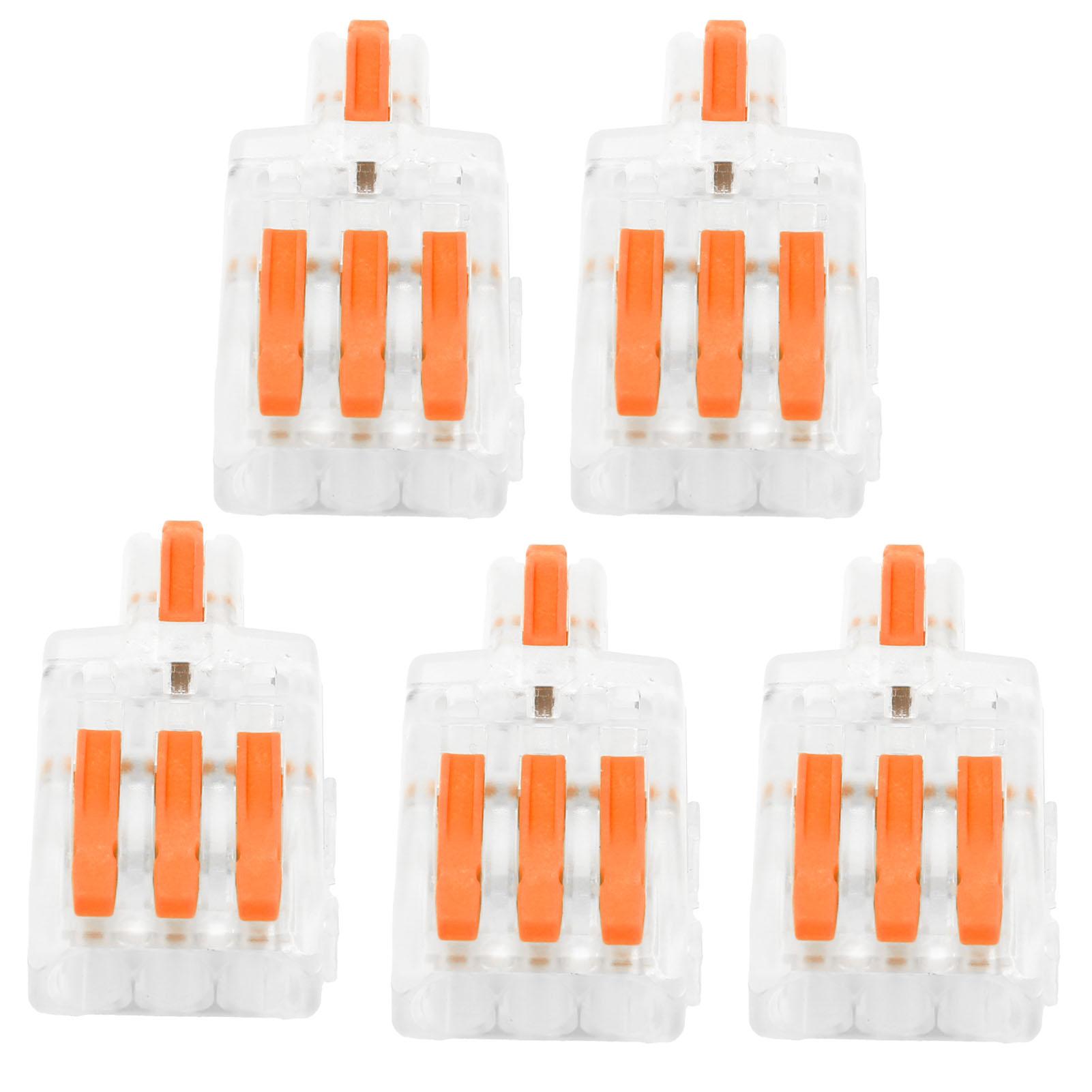 

20 шт. SPL Провідниковий з єднувач 1 вхід 3 виходи Натискний розгалужувач Т-подібна клемна колодка для провідників(синій )