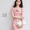 VICTORIA&VERA French Style Short Sleeve Midi Dress