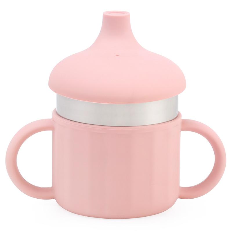 6-Month-Old Baby Anti-Choke Duckbill Cup Feeding Bottle Baby Straw Drinking Water Anti-Choke Stainless Steel Children's Water Cup