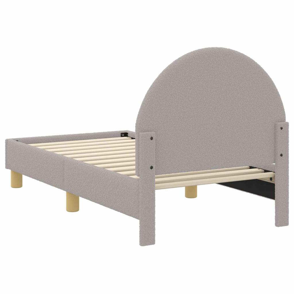 Children s Bed Frame with Headboard Light Gray 70 x 140 cm Boucle