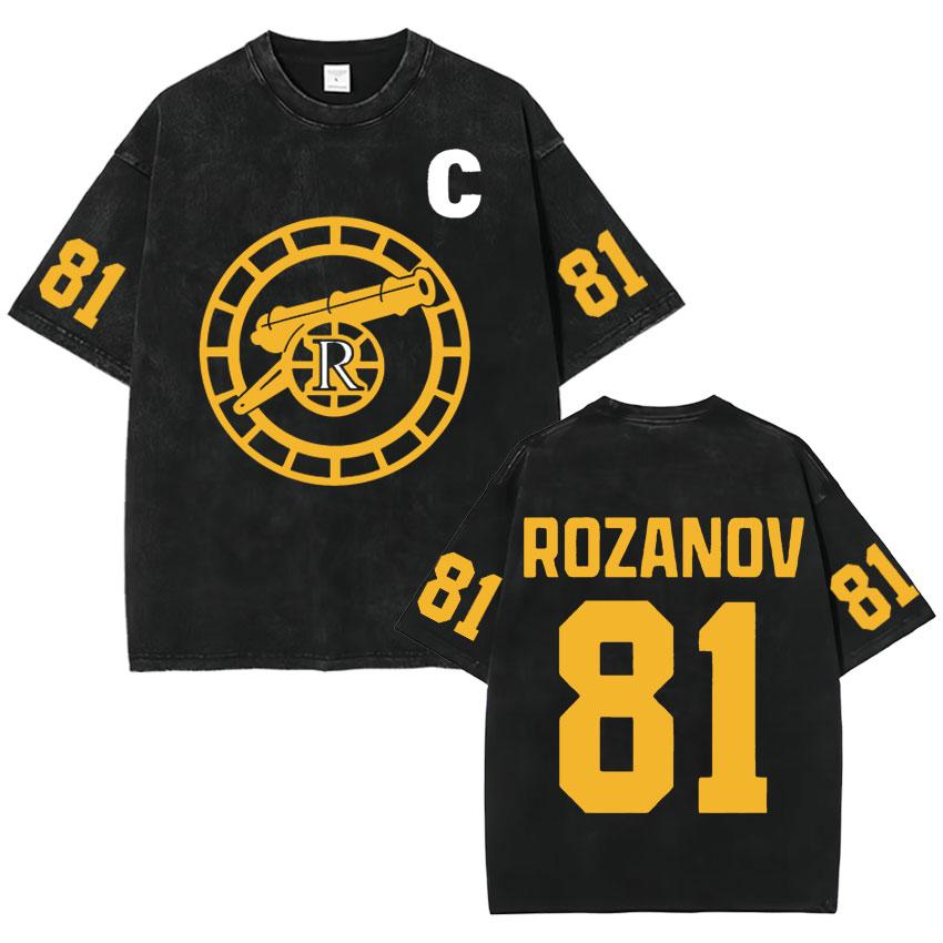 2026 Heated Rivalry Ilya Rozanov 81 Trendy Graphics T Shirt Vintage Washed Mens Oversized Cotton Crewneck Cozy Tshirt Teenagers