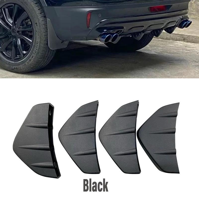 

Universal 4PCS/set Rear Bumper Diffuser Mini Fin Spoiler Lip 4 Wing Splitter Black/Carbon Fiber Look Exterior Car Accessories чёрный