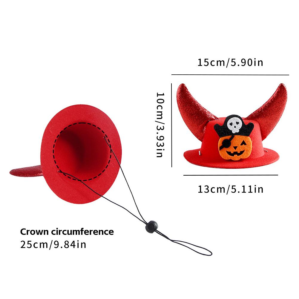 Halloween Pet Horns Adjustable for Cats Dogs Funny Party Hats Cute Devil Costume Trick or Treat Gear Satanic Pet Accessories