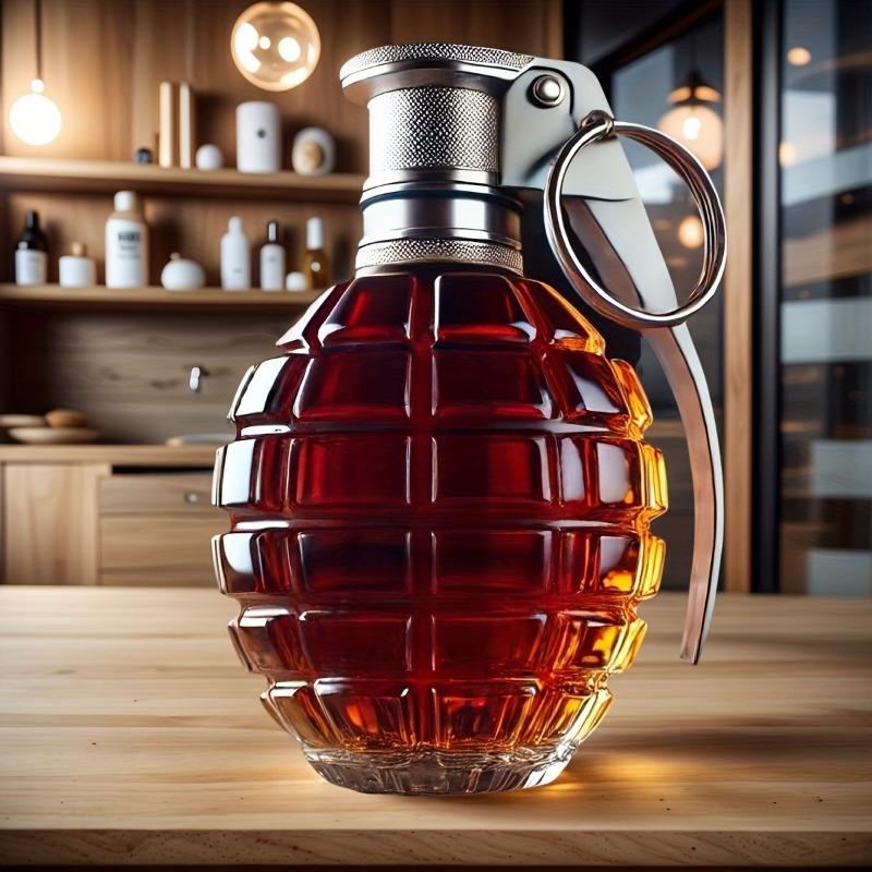 1PC Creative Grenade-shaped Glass Bottle, High Borosilicate Material - Smooth and Heat-resistant | Perfect for Whisky, Vodka and Other Drinks