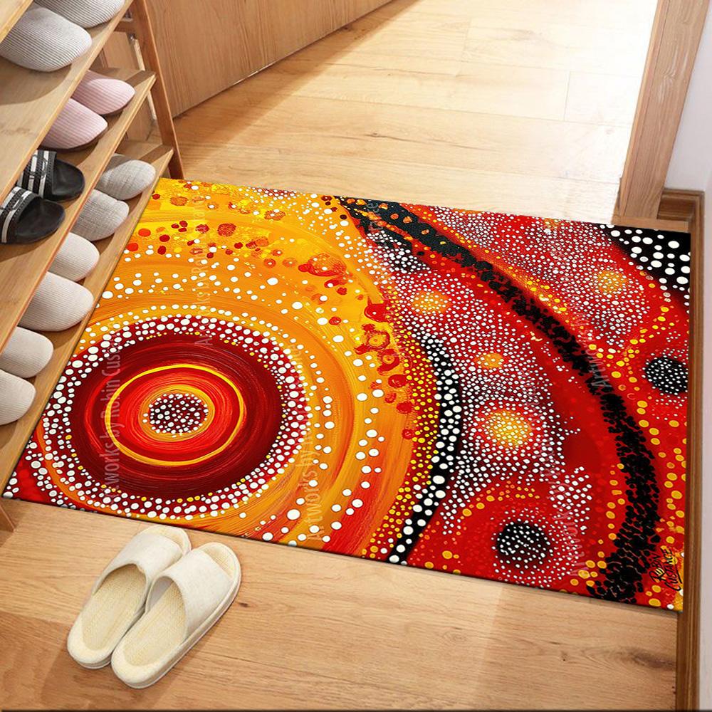 Australian Aboriginal Style 86 Carpet Perfect for Bedrooms Outdoor Kitchen Dining Room Antislip Carpet Anime Office Decor Birthday/Christmas Gift