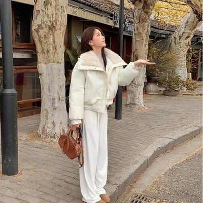 Autumn Winter Thicken Warm Parka Women Casual Solid Color Big Pocket Loose Short Jackets Outwear