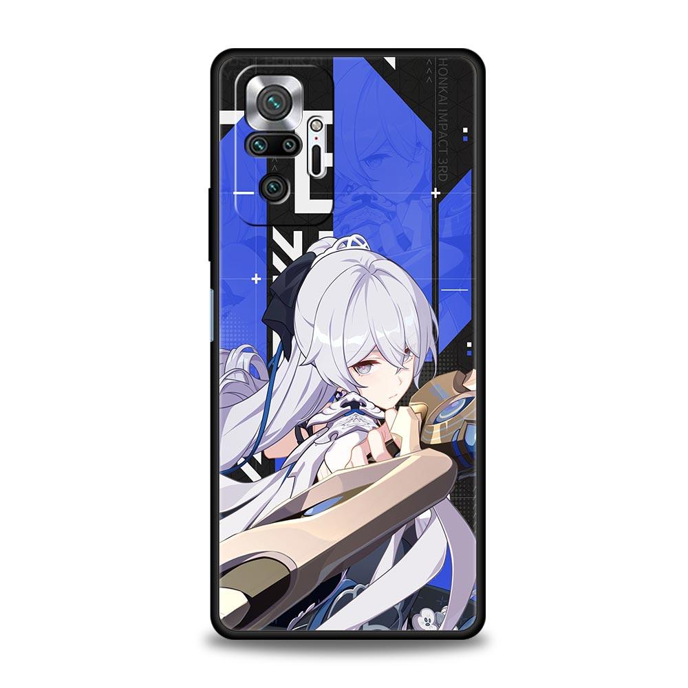 Silikonový kryt Honkai Impact 3. série pro Xiaomi Redmi Note 12 5G 11 10 Pro Plus 9S 9 8 7 9T 8T 10C 9C 9A K50 pro herní použití